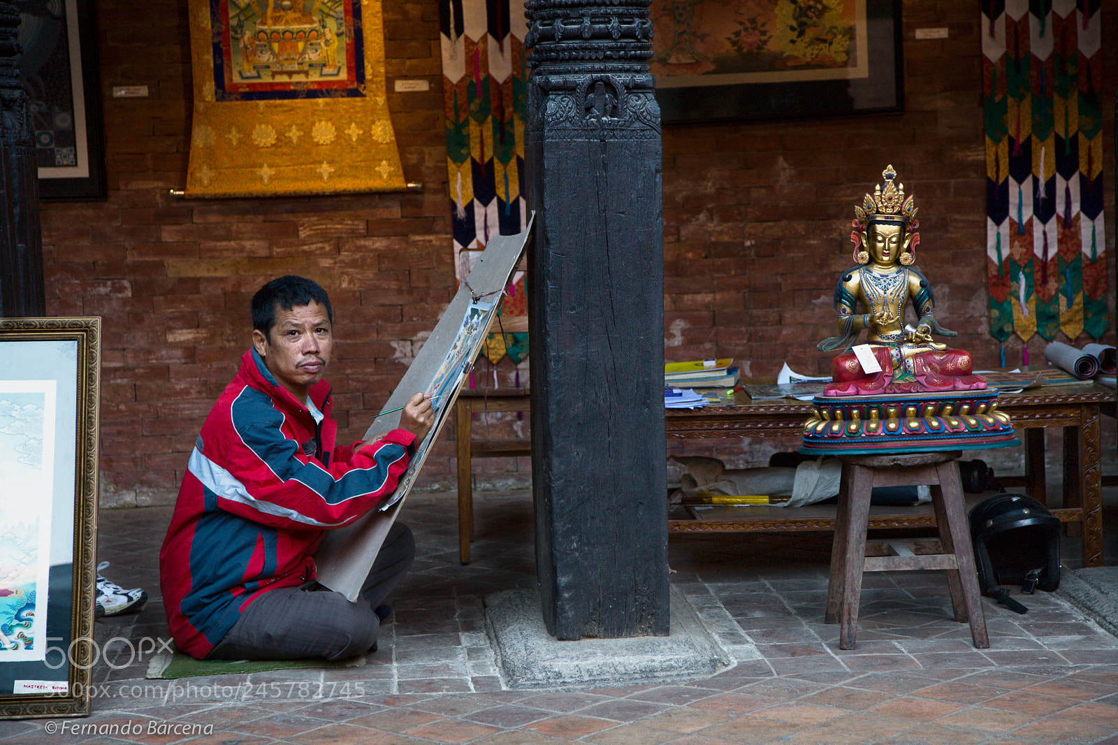 Canon EOS 5D sample photo. Painter. nepal. nov2007. photography