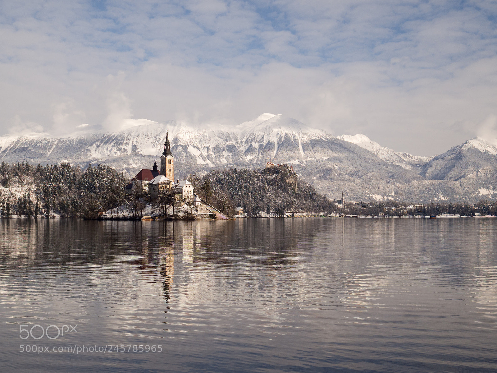 Olympus OM-D E-M10 II sample photo. Lake bled in winter photography