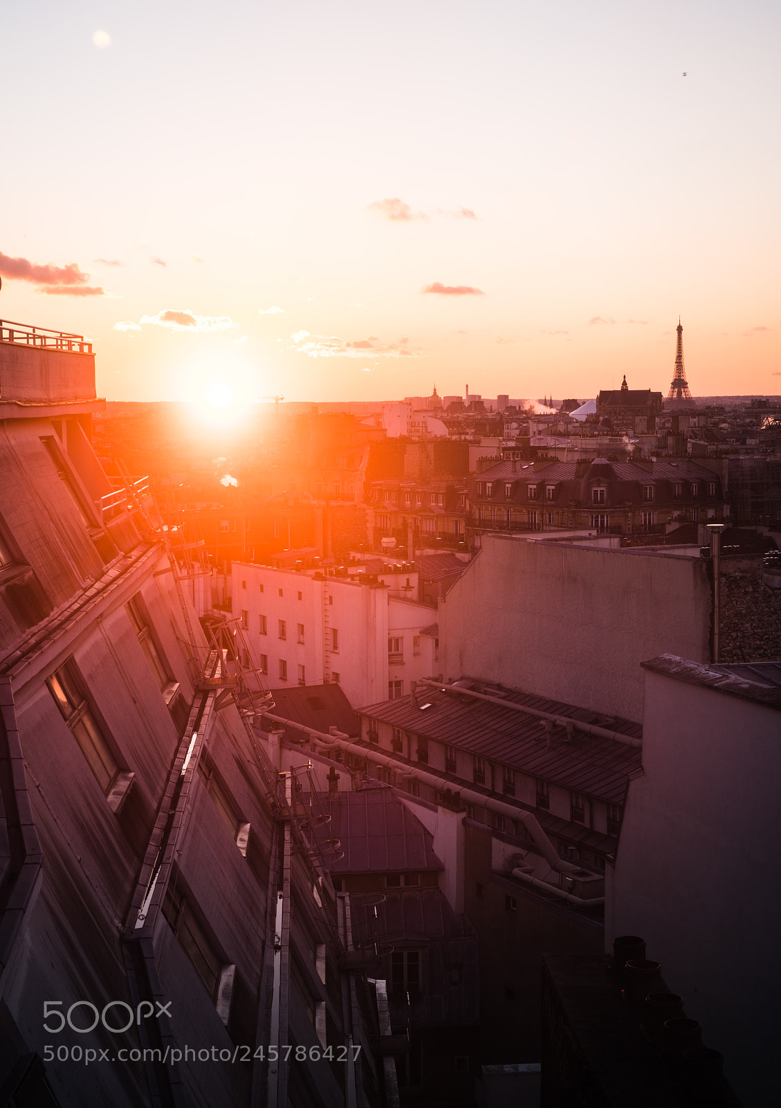 Sony a7R III sample photo. Sunset with eiffel tower photography