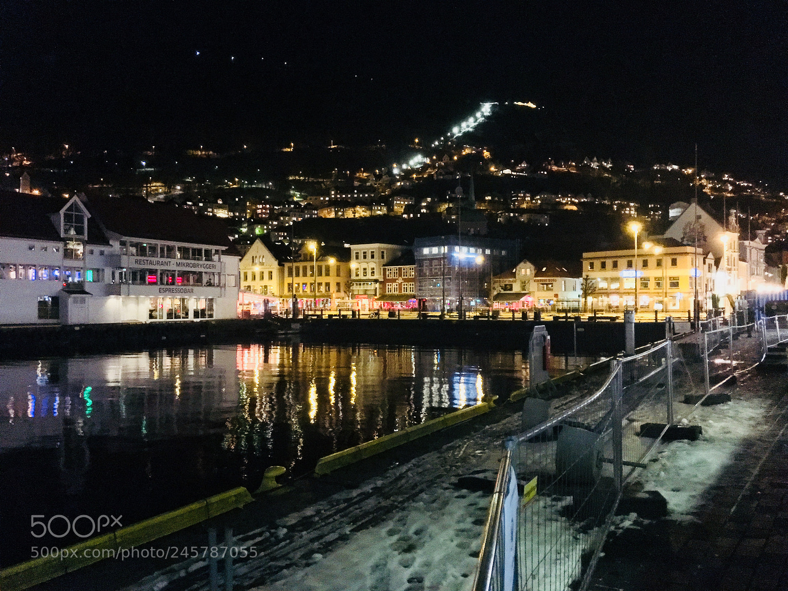 Apple iPhone 6s sample photo. Harbor. bergen at night photography