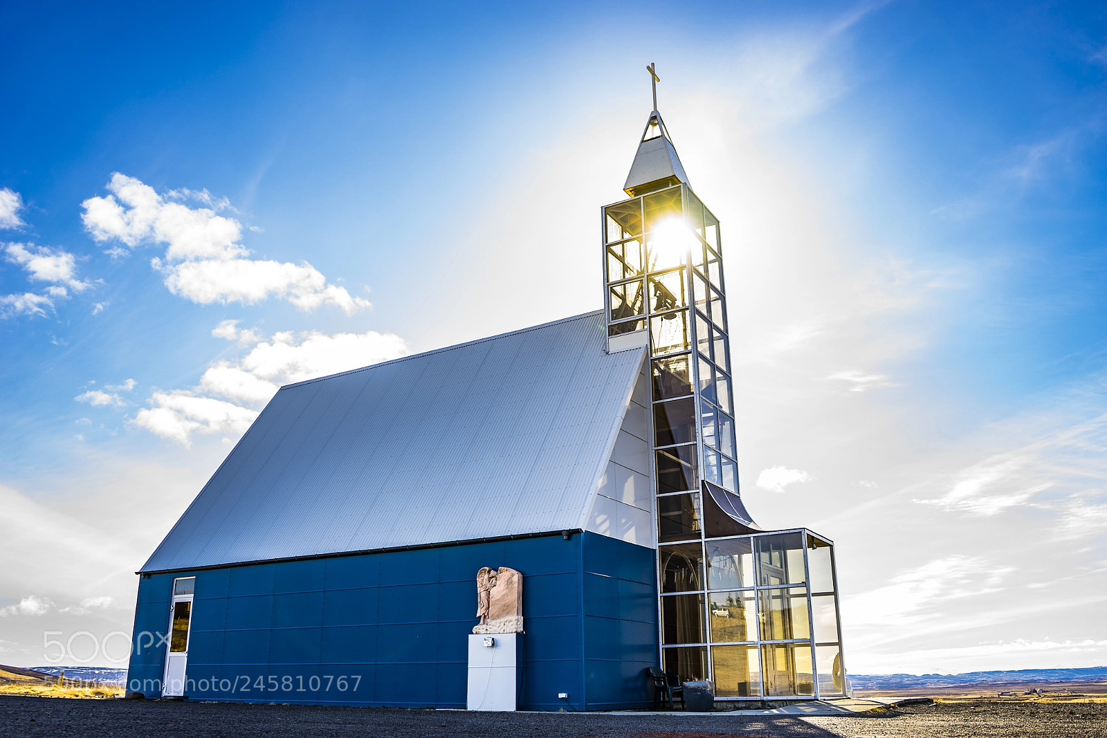 Sony a7 II sample photo. Blue church iceland photography