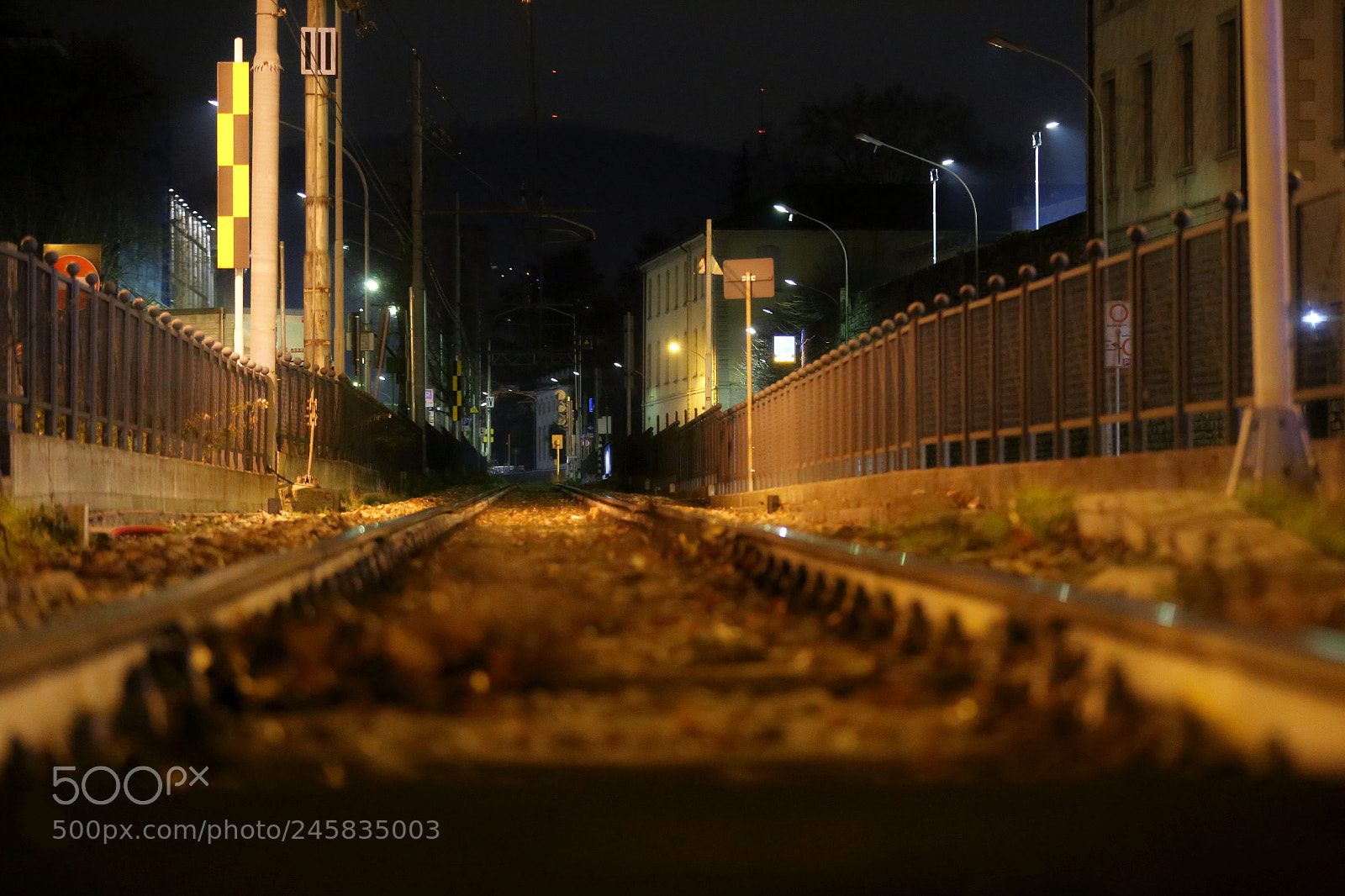 Canon EF 70-200mm F2.8L IS II USM sample photo. Night railroad, canoneos6d, 70-200mm photography