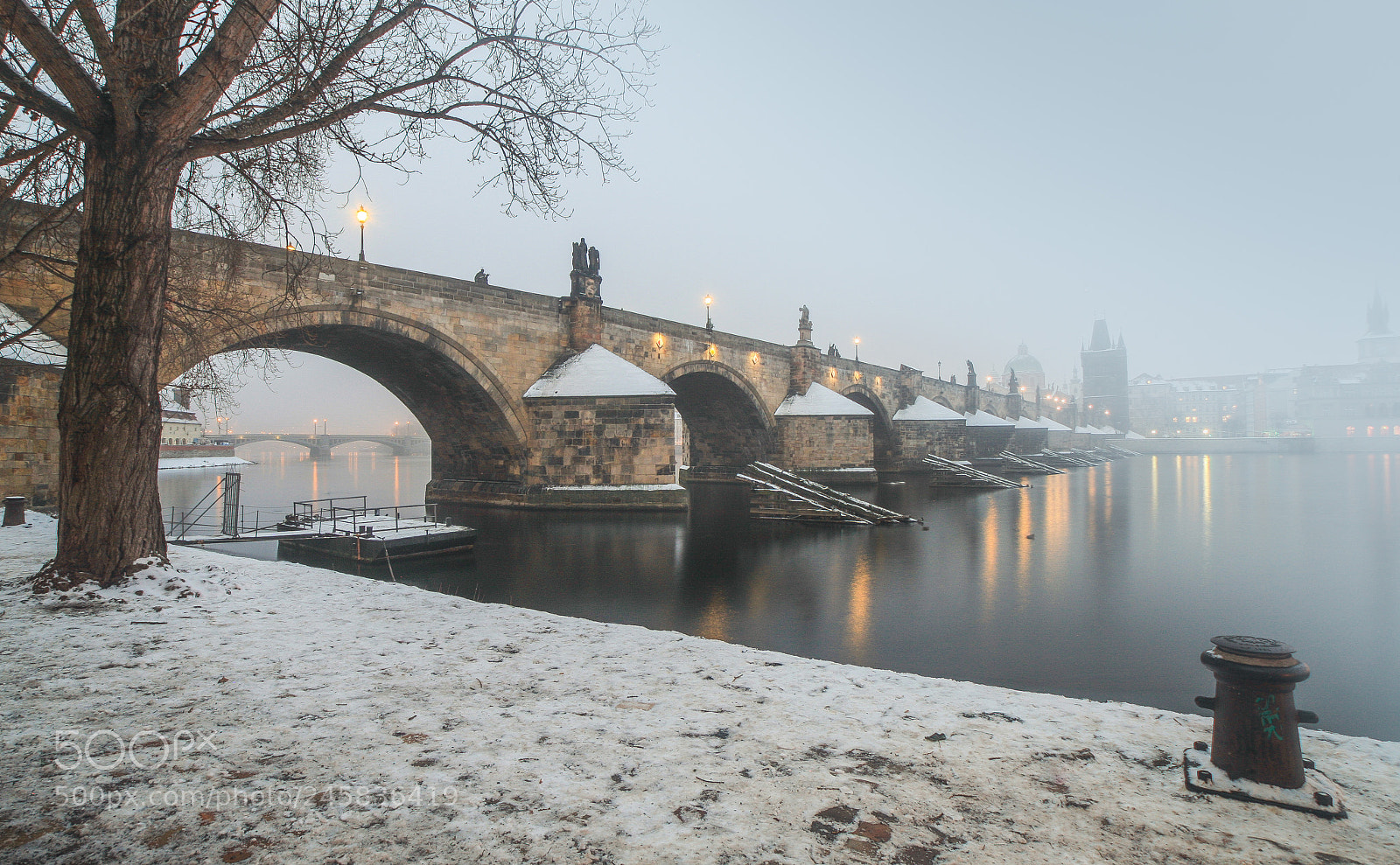 Canon EOS 40D sample photo. Frozen charles bridge photography