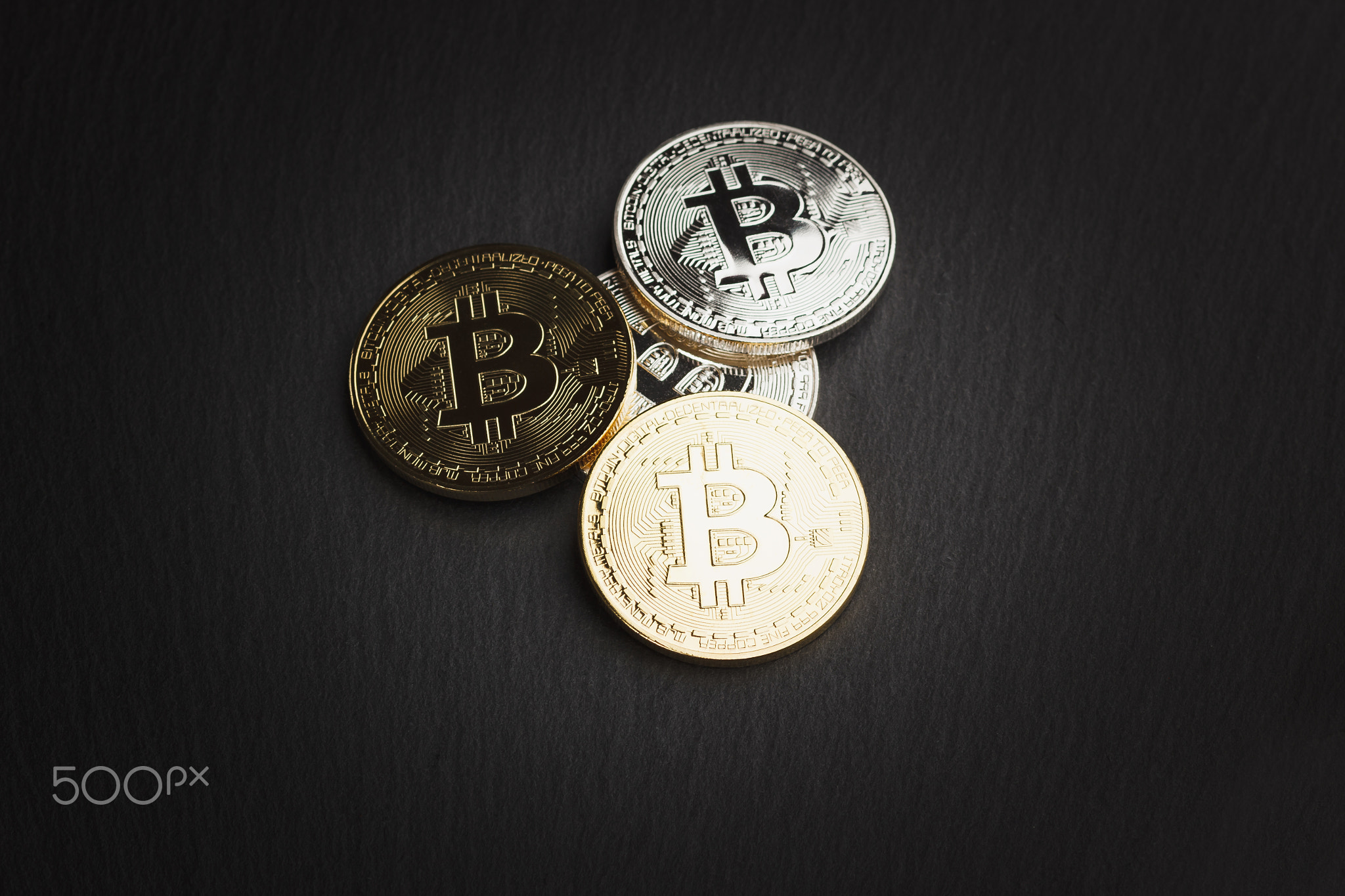 Bitcoin, the digital currency, soft focus background