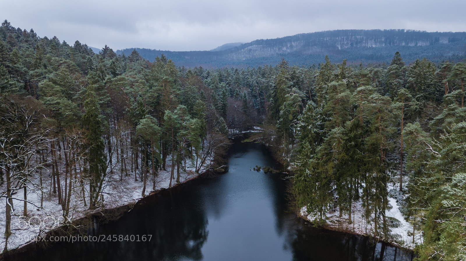 DJI FC220 sample photo. Lake and snow photography