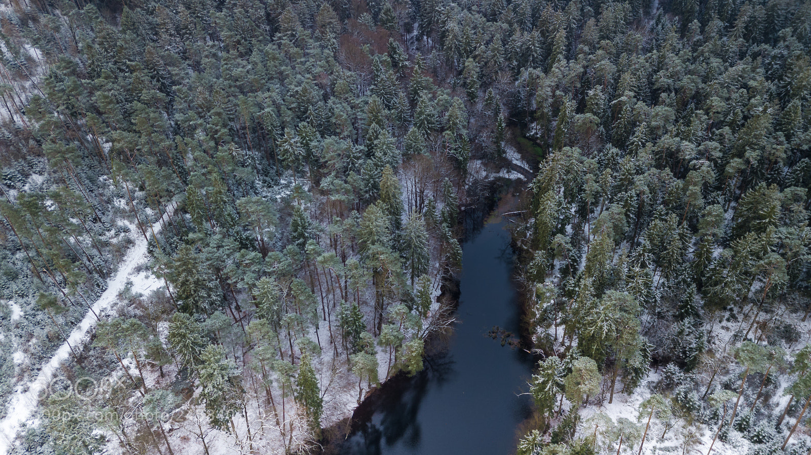 DJI FC220 sample photo. Lake and snow photography