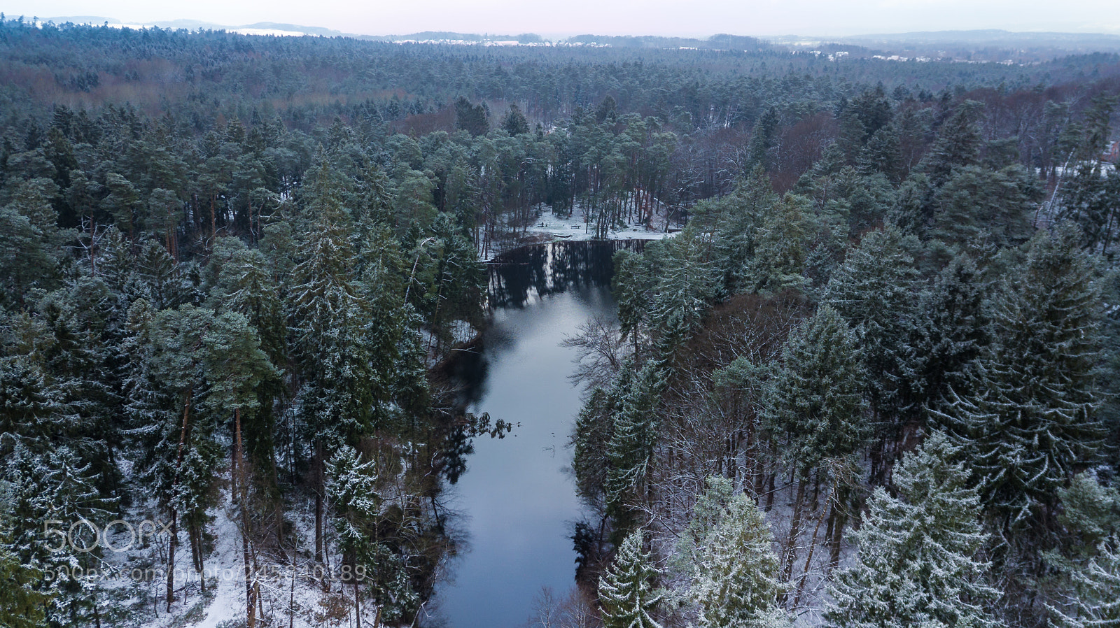 DJI FC220 sample photo. Lake and snow photography