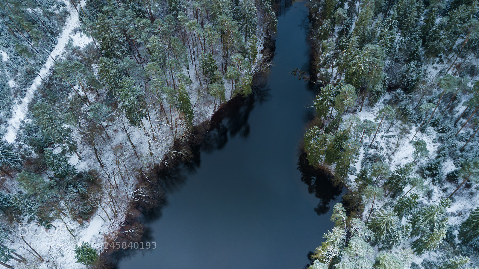 DJI FC220 sample photo. Lake and snow photography