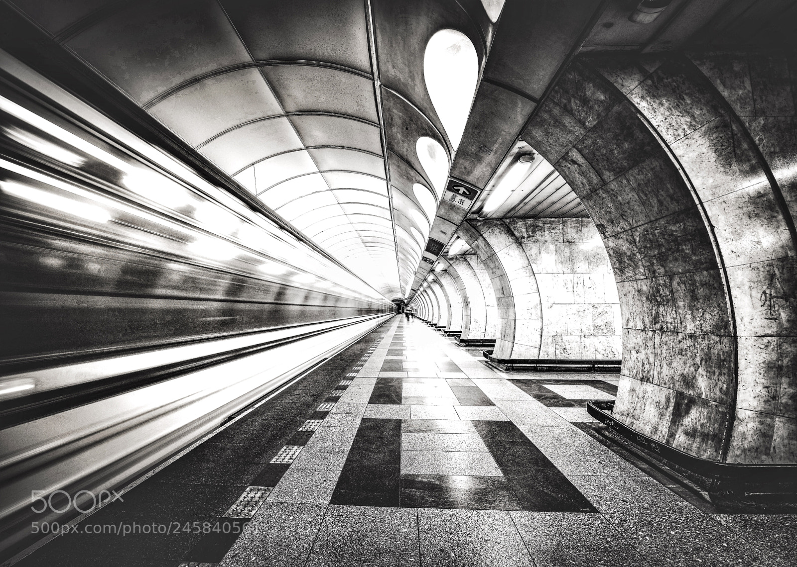 Nikon D810 sample photo. Prague metro station photography