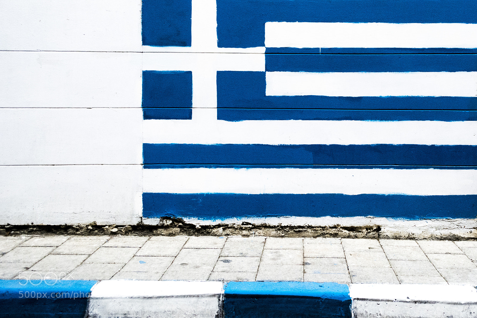 Nikon D7100 sample photo. Painted greek flag on photography