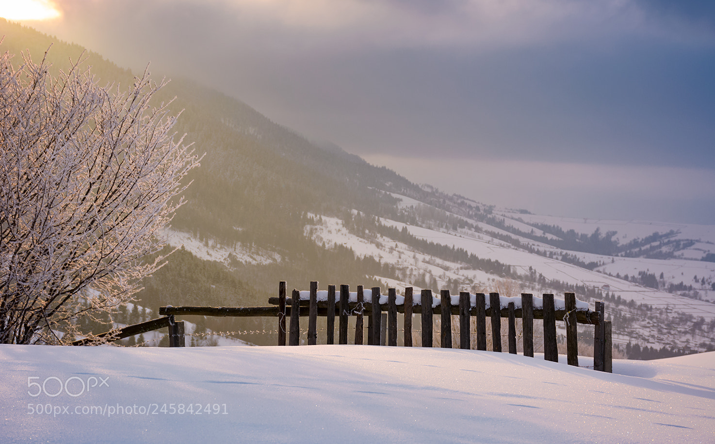 Nikon D7100 sample photo. Winter sunrise in mountainous photography