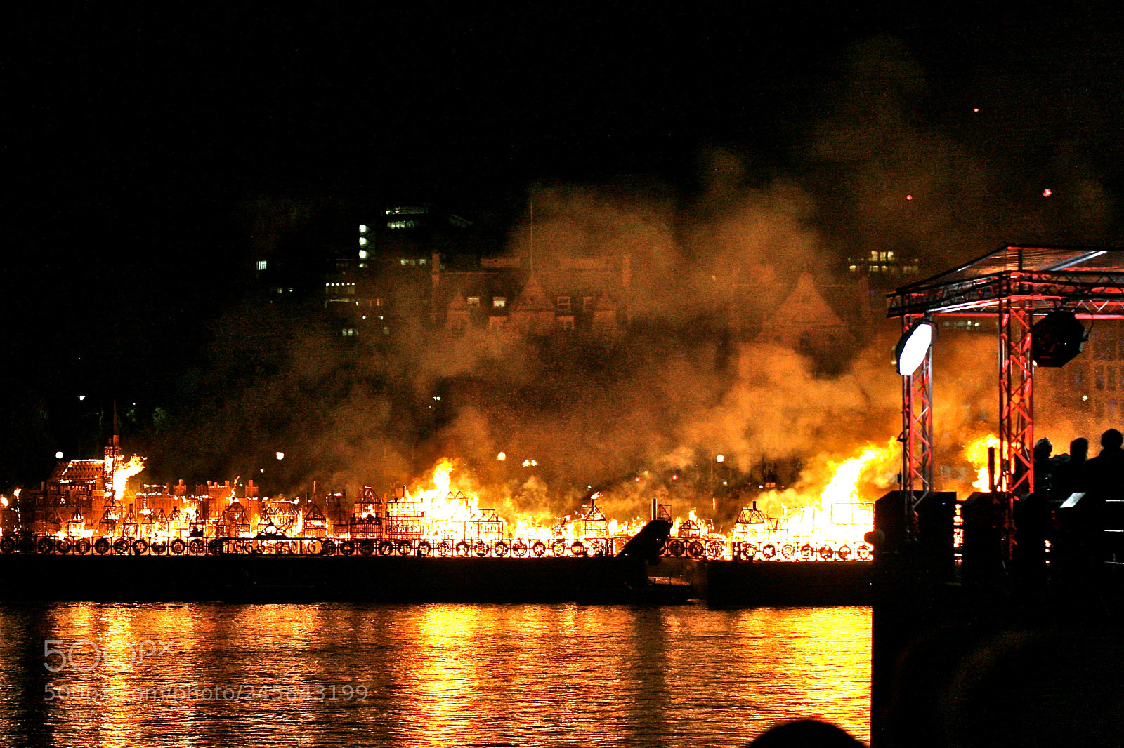 Canon EOS 30D sample photo. Burning barge photography