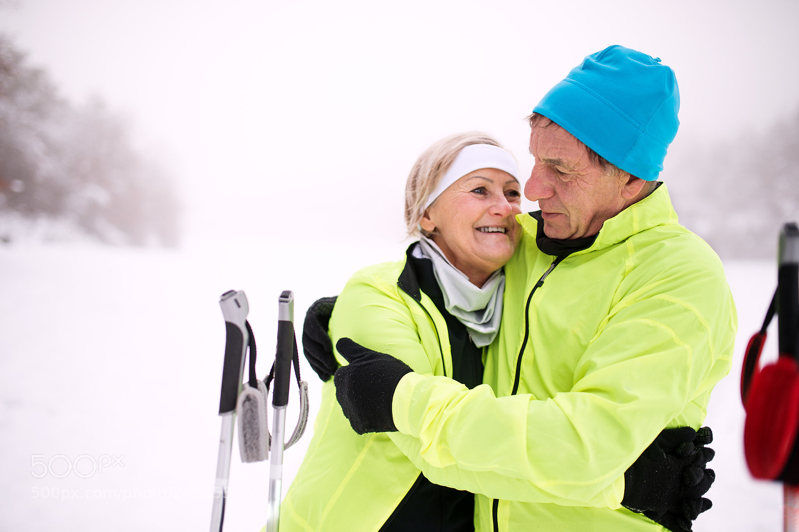 Nikon D4S sample photo. Senior couple cross-country skiing. photography