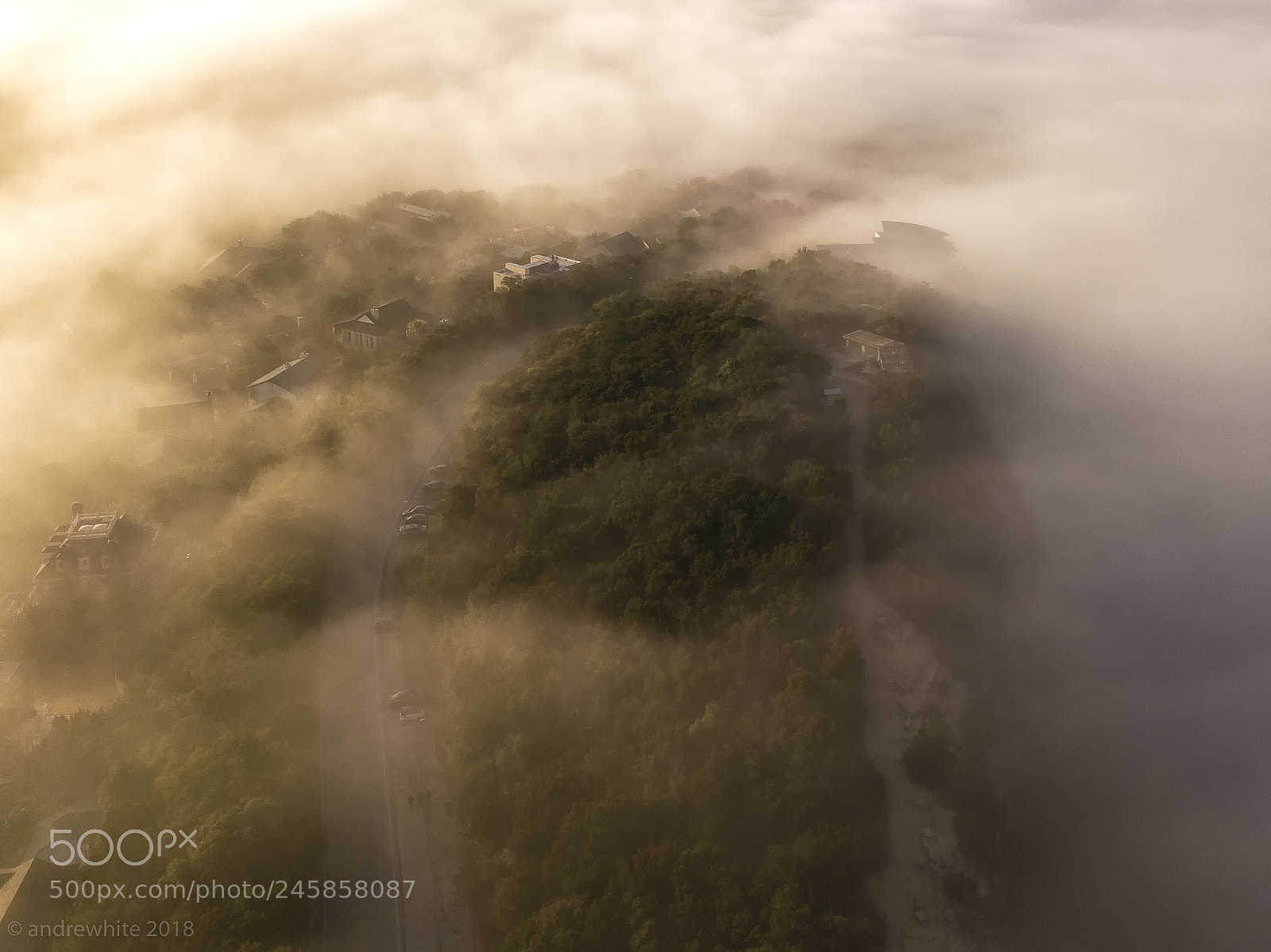 DJI FC220 sample photo. Sunrise fog photography