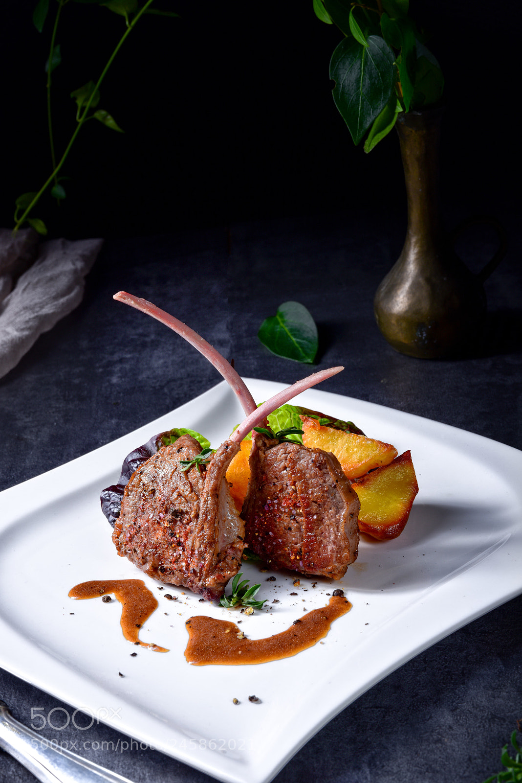 Nikon D810 sample photo. Grilled lamb chops with photography