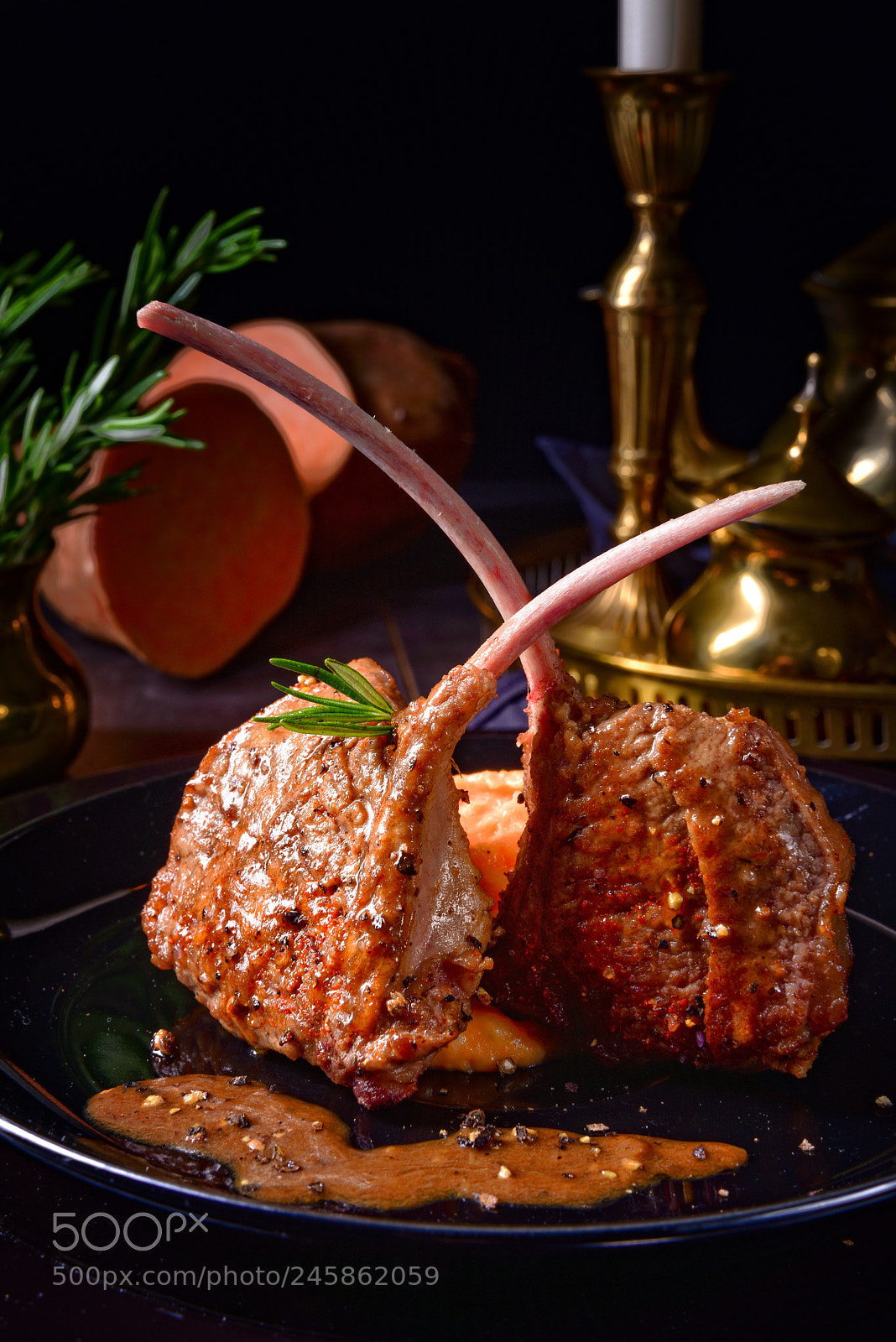 Nikon D810 sample photo. Lamb steaks with rosemary photography