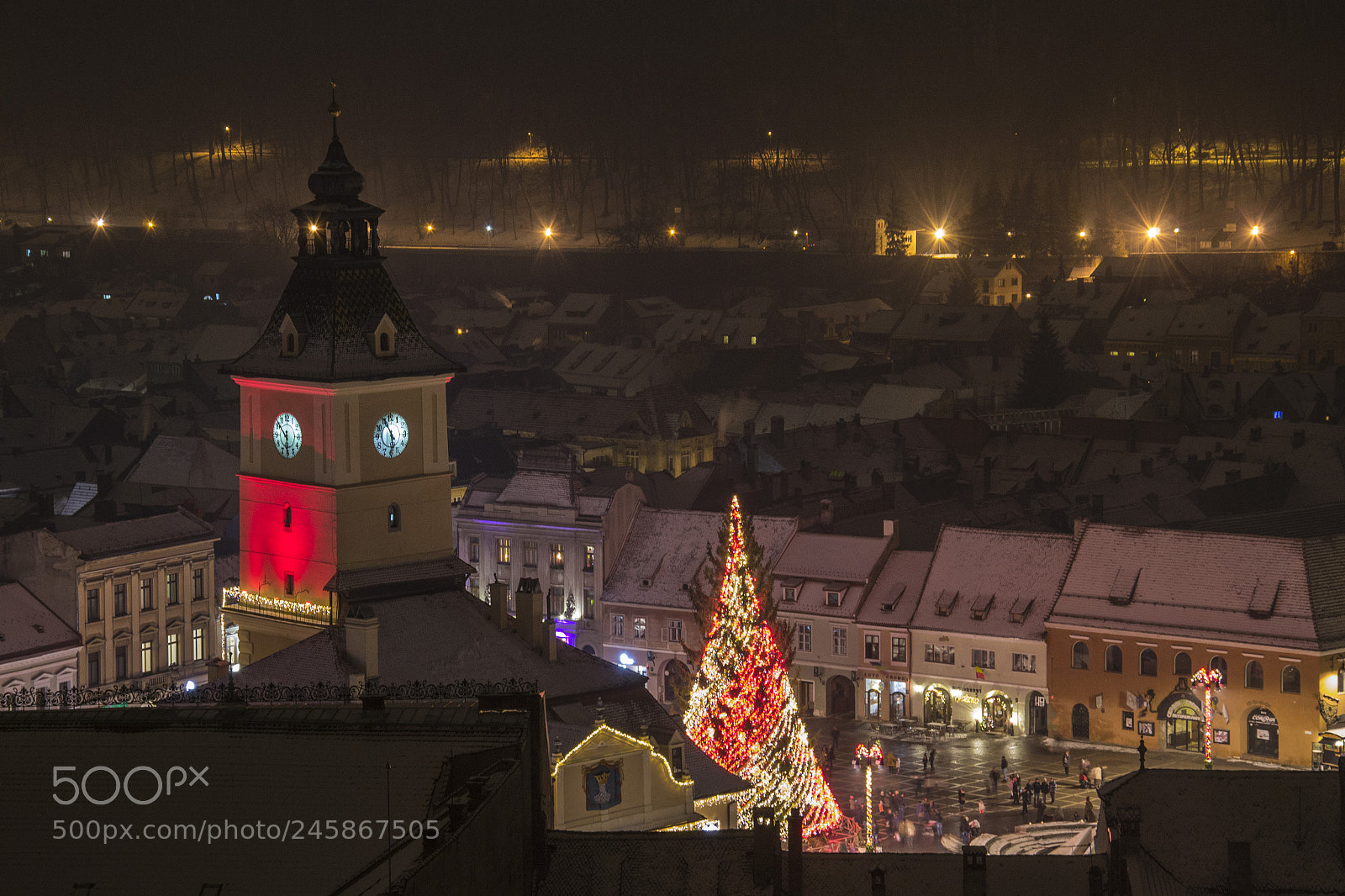 Nikon D3100 sample photo. Brasov council square photography