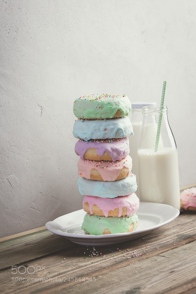 Canon EOS 5DS R sample photo. Milk and doughnuts photography