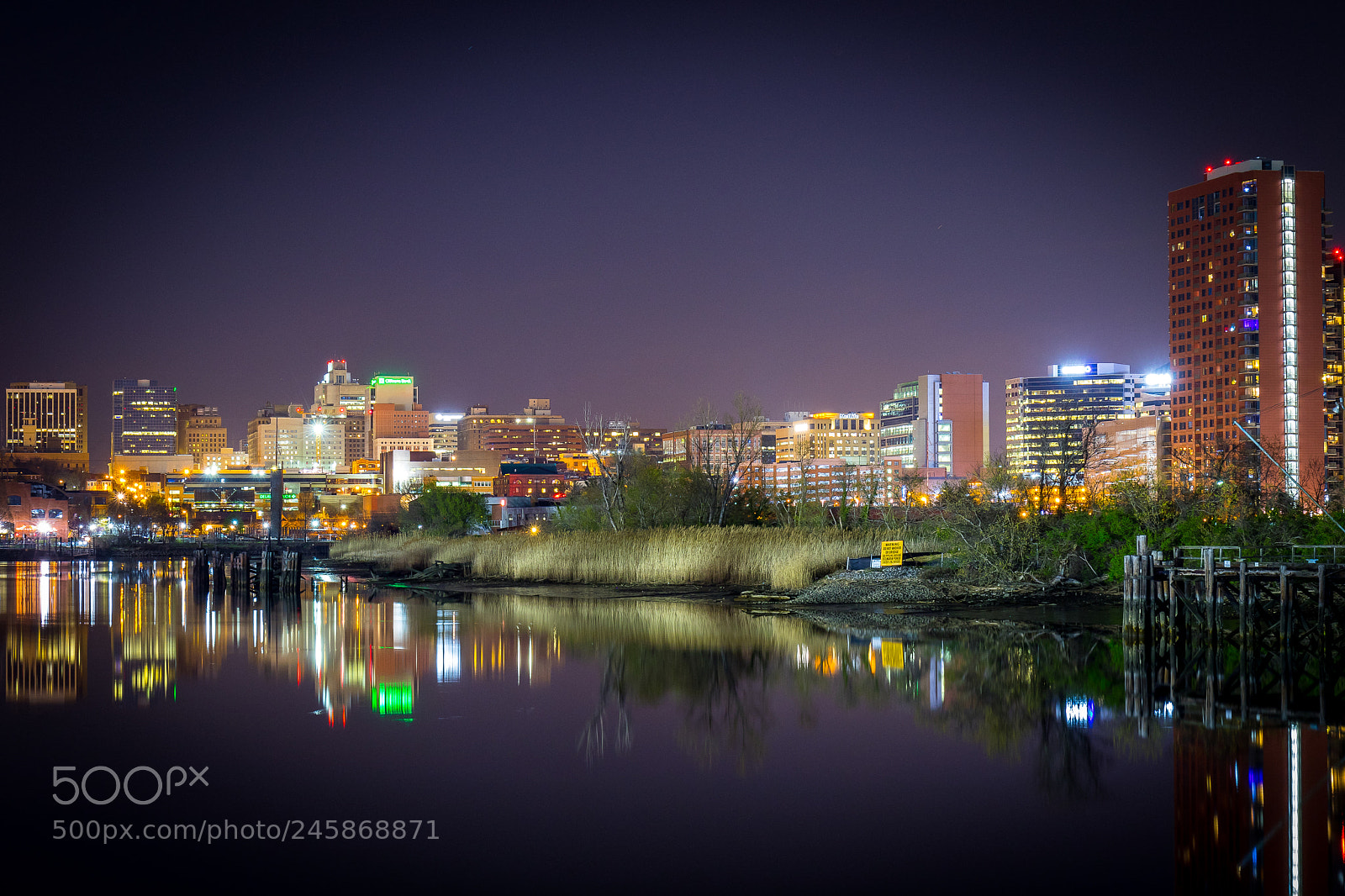 Canon EOS 7D Mark II sample photo. Wilmington de riverfront night photography