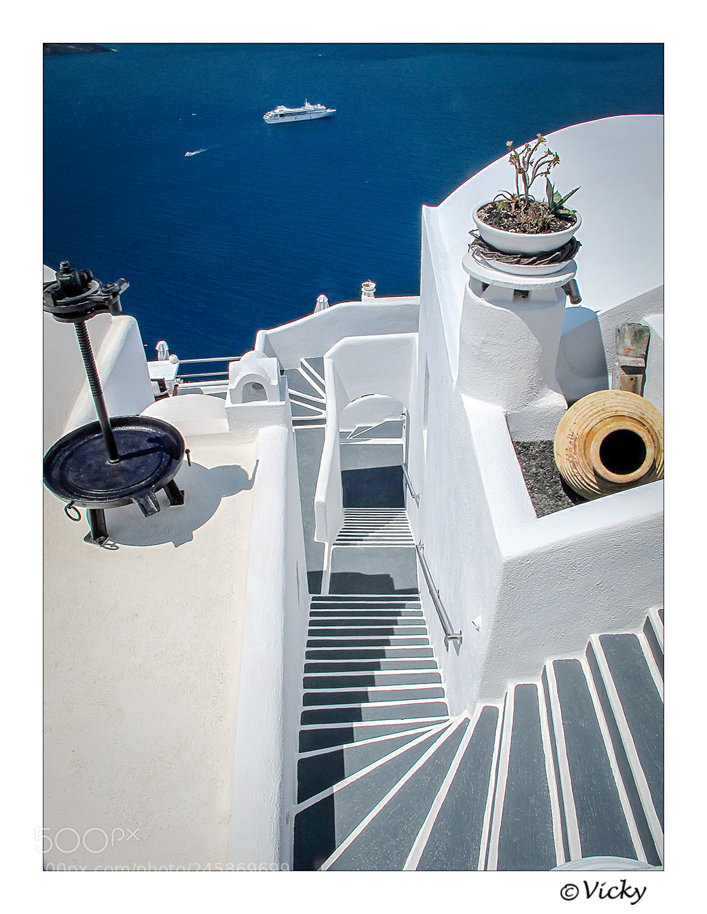 Canon PowerShot G11 sample photo. Santorini, stairs photography