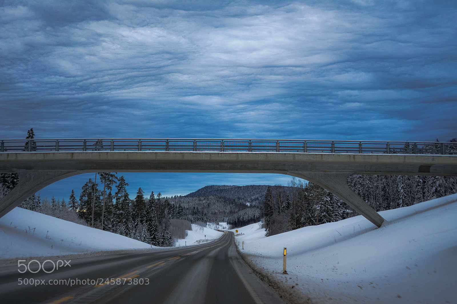 Sony a7 II sample photo. Winter road photography