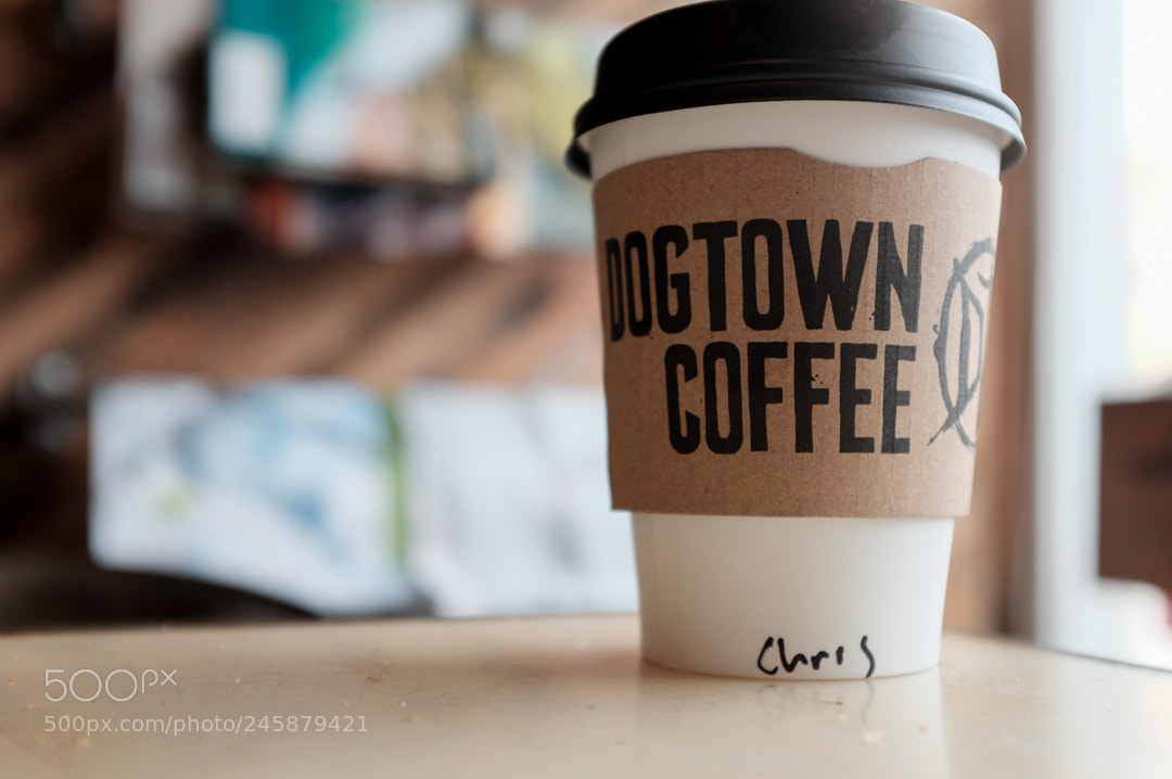 Fujifilm X100T sample photo. Dogtown coffee cup photography