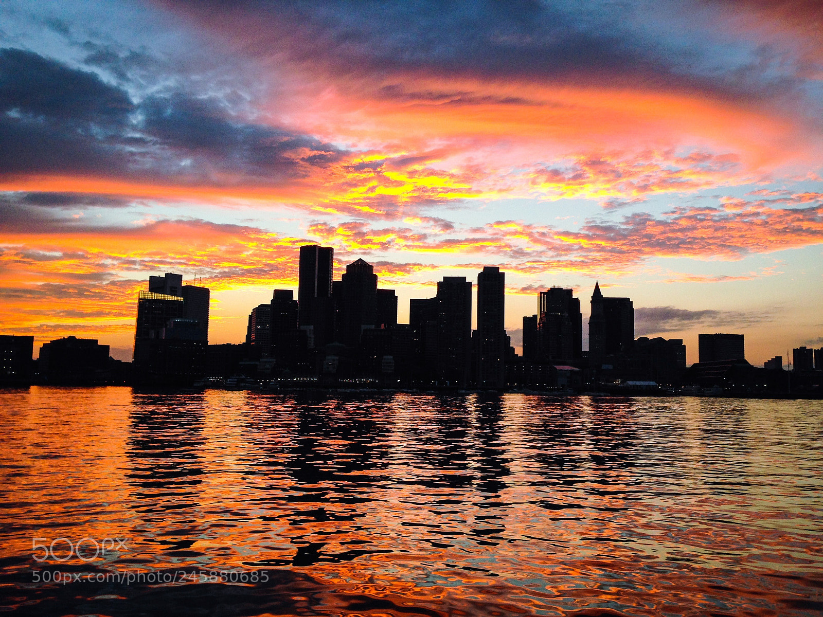 Apple iPhone 5 sample photo. Boston harbor sunset photography
