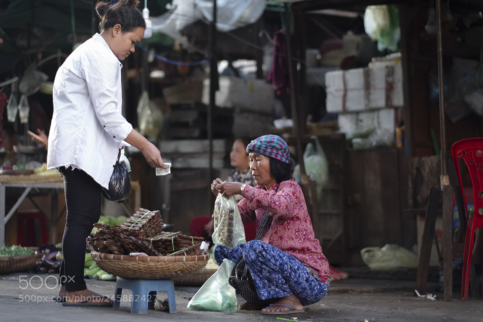 Fujifilm X-T1 sample photo. Khmer market photography
