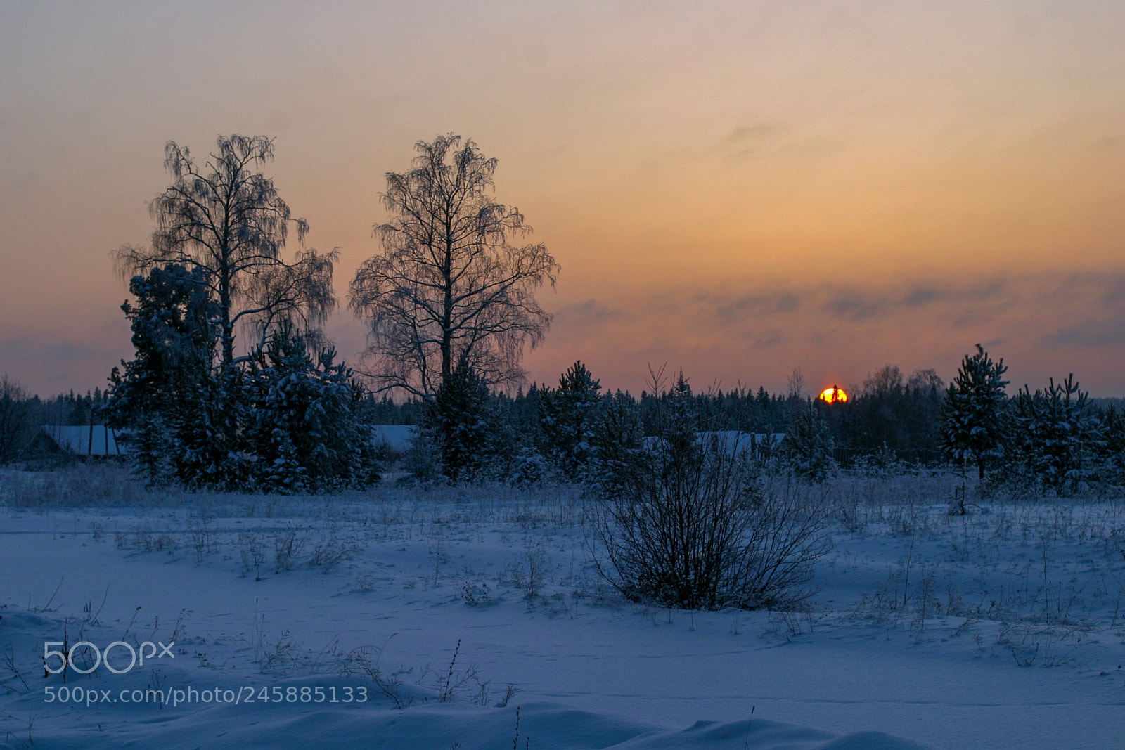 Canon EOS 10D sample photo. Beautiful winter sunset photography
