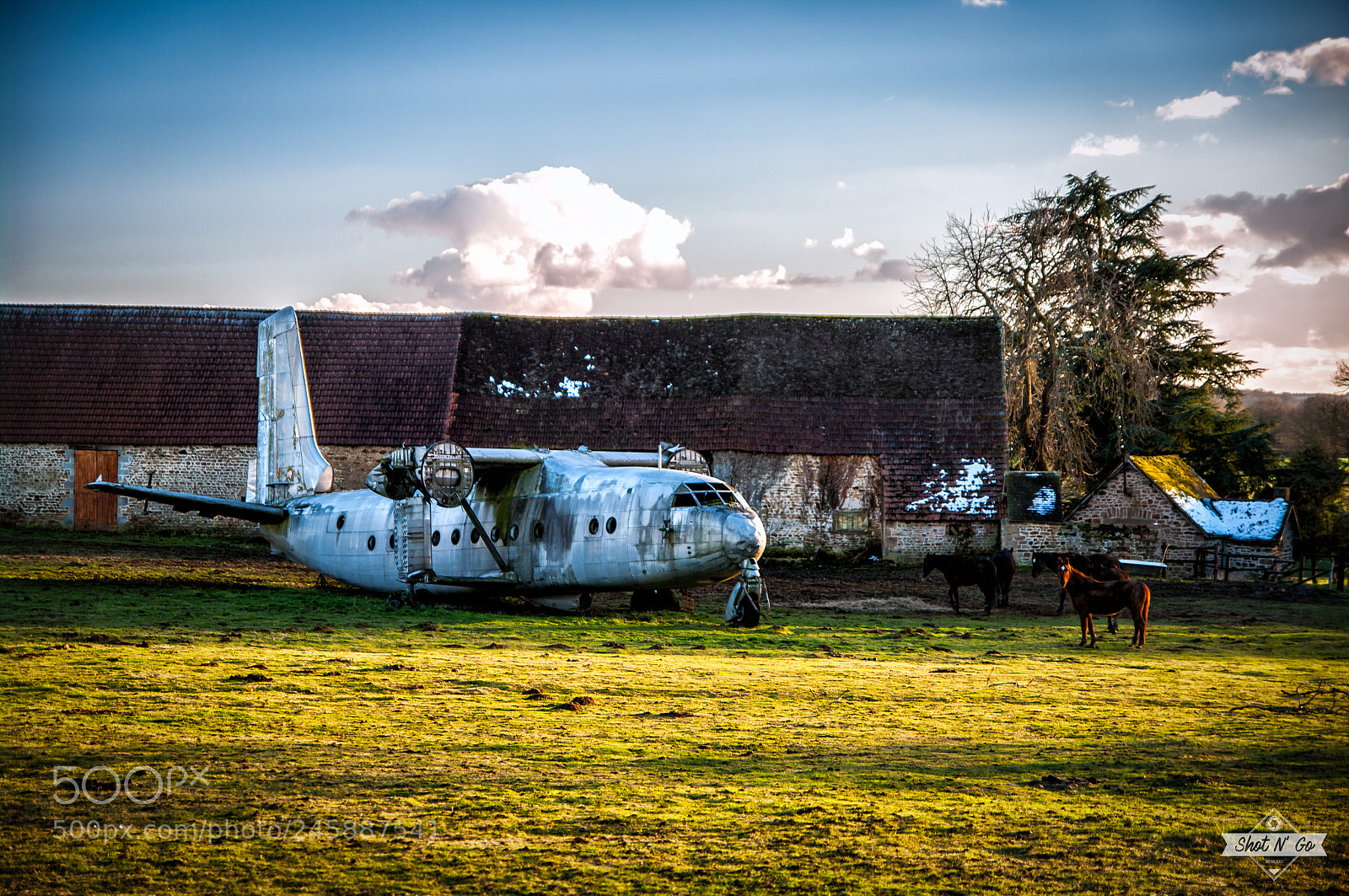 Pentax K20D sample photo. Abandonned plane photography