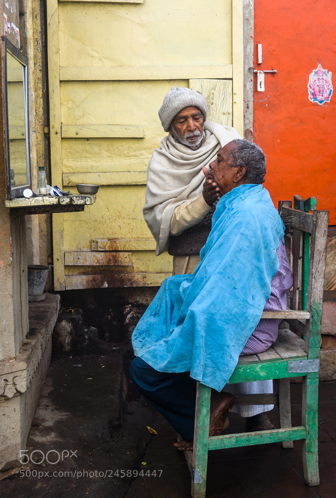 Nikon D850 sample photo. A shave in varanasi photography