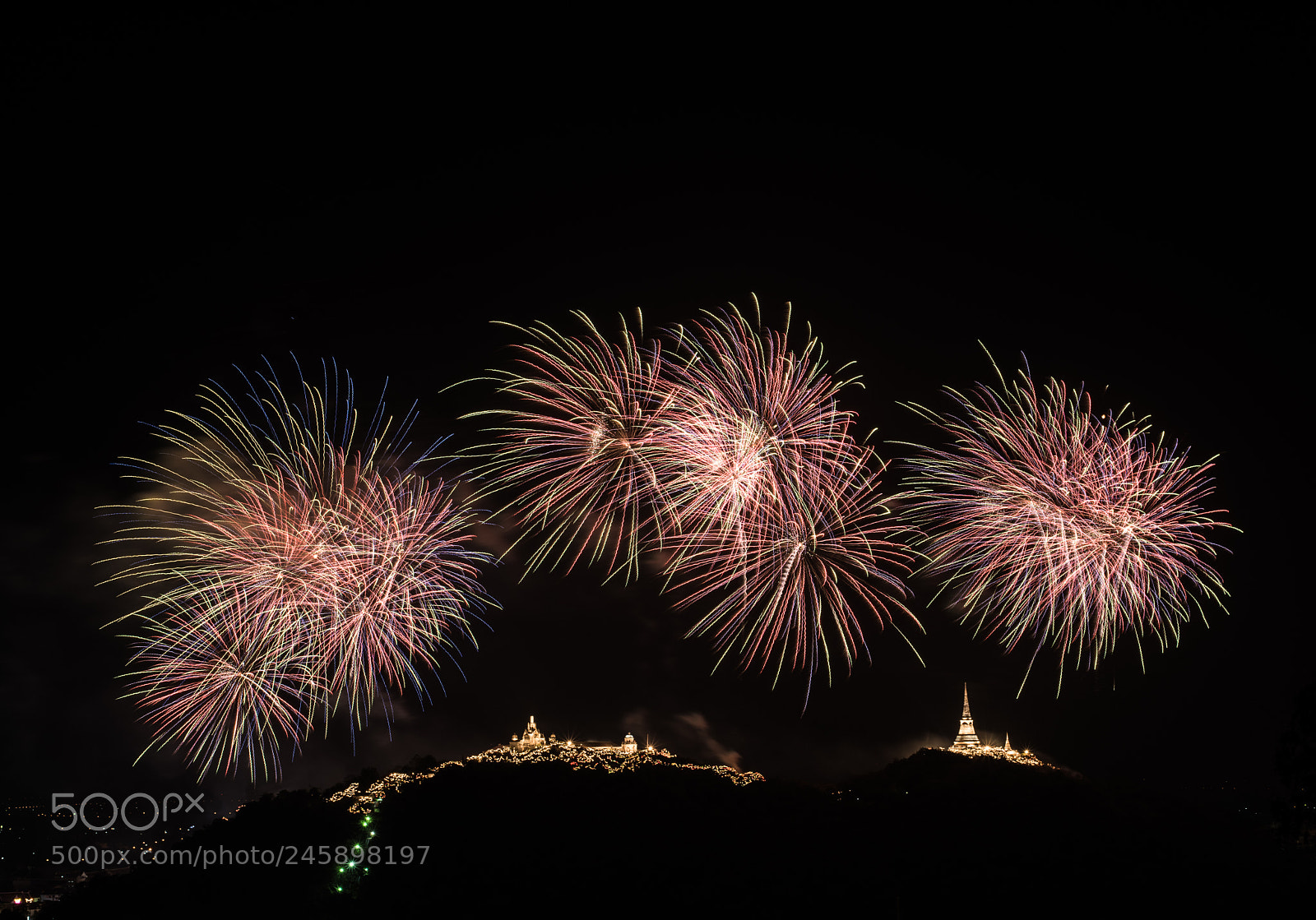Nikon D810 sample photo. Firework and mountain on photography