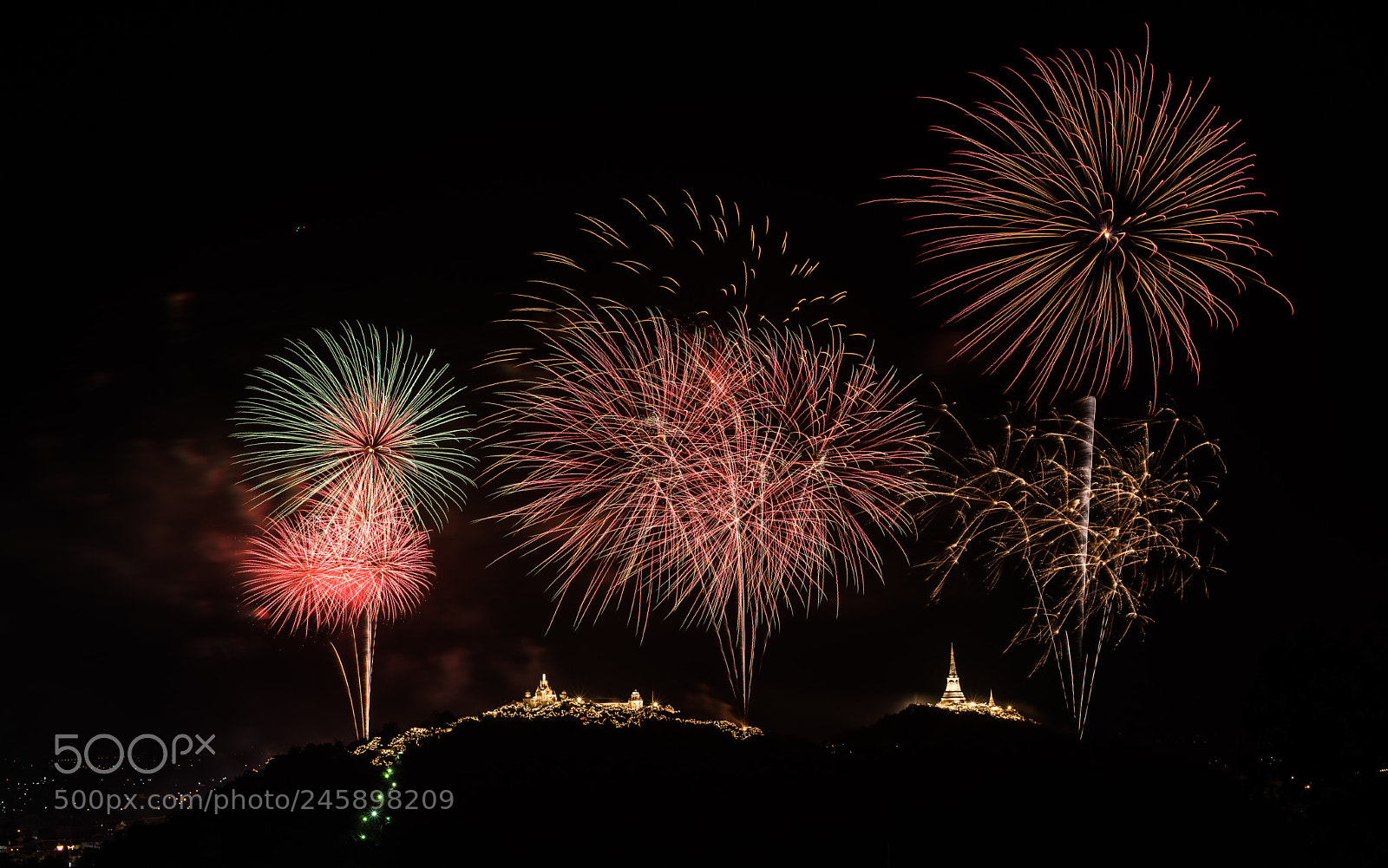 Nikon D810 sample photo. Firework and mountain on photography