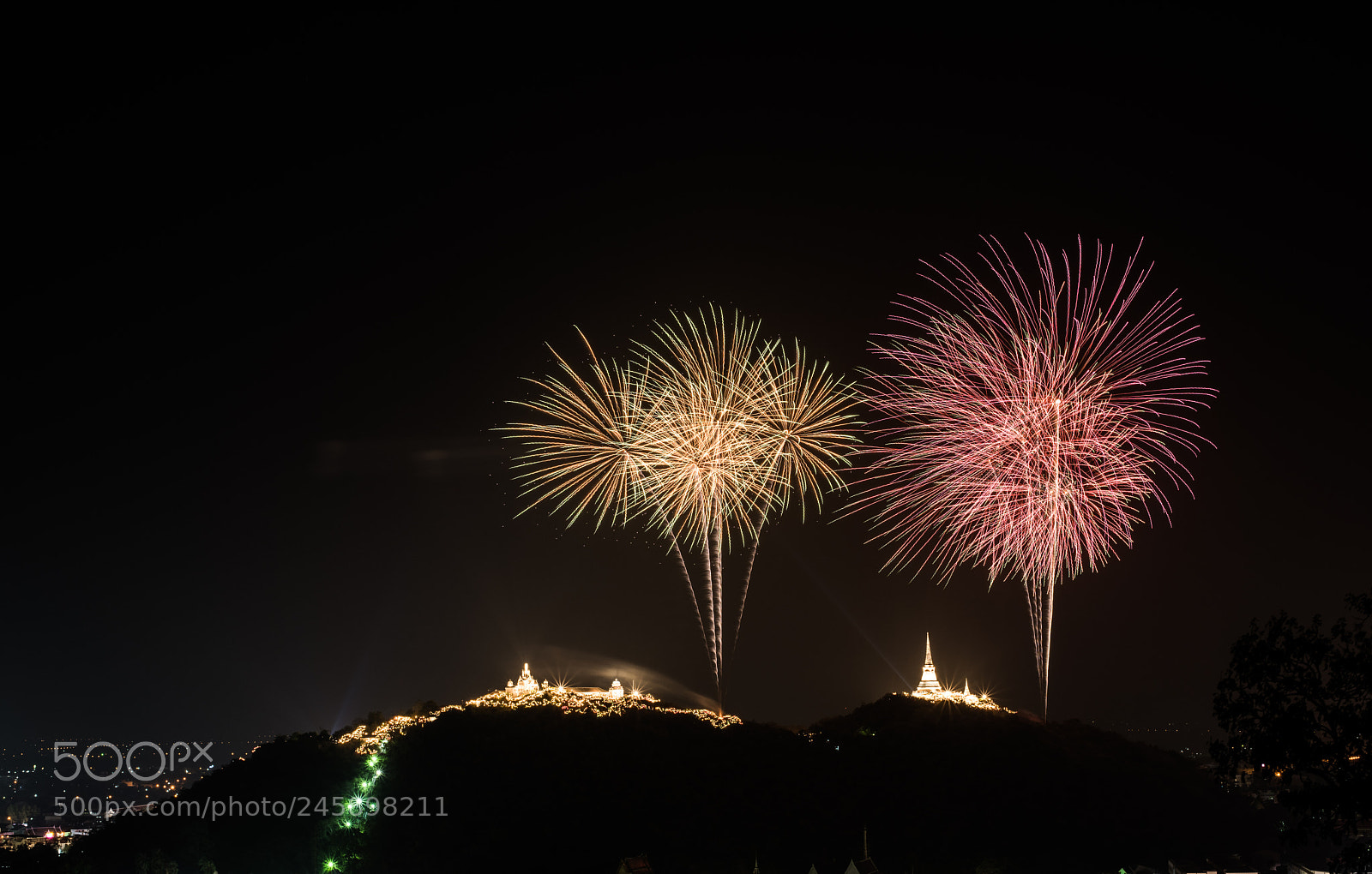 Nikon D810 sample photo. Firework and mountain on photography