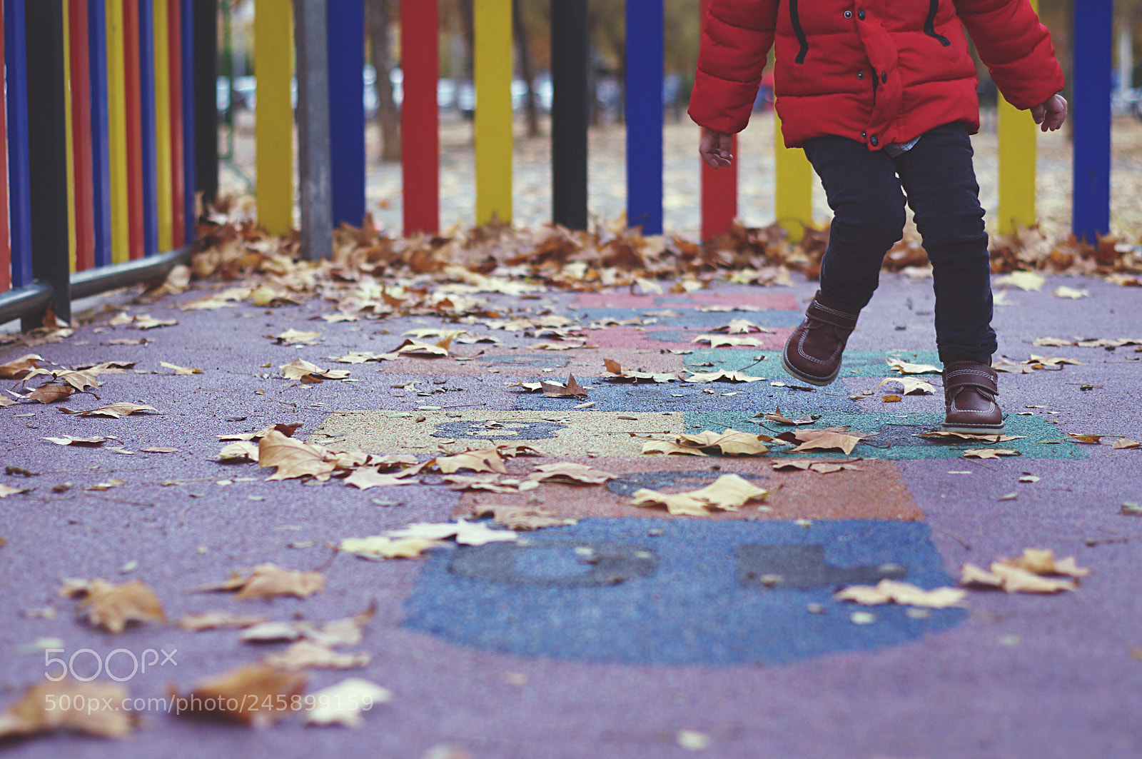 Pentax K-x sample photo. Boy playing hopscotch in photography