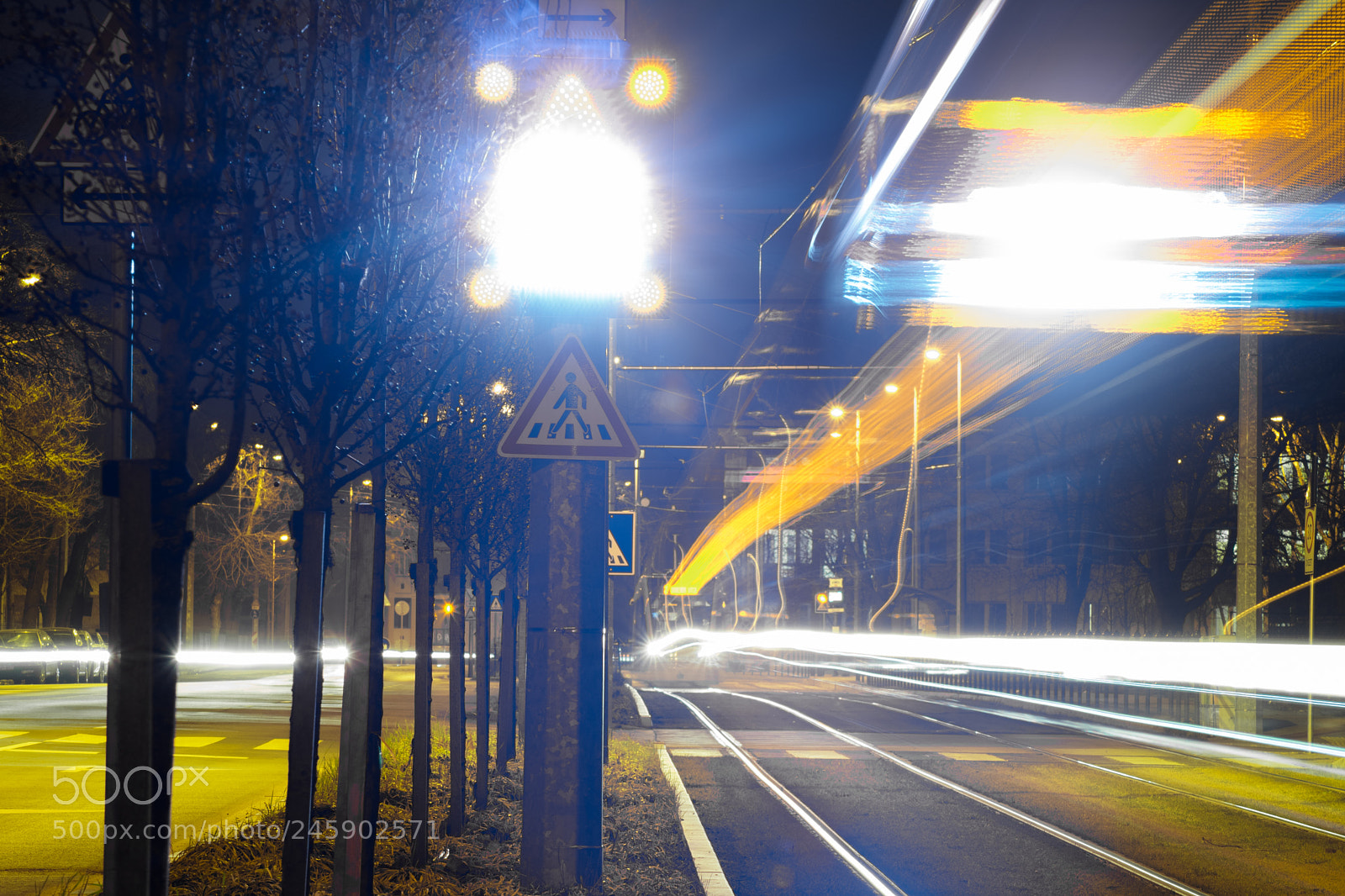 Nikon D3400 sample photo. Tram lights photography