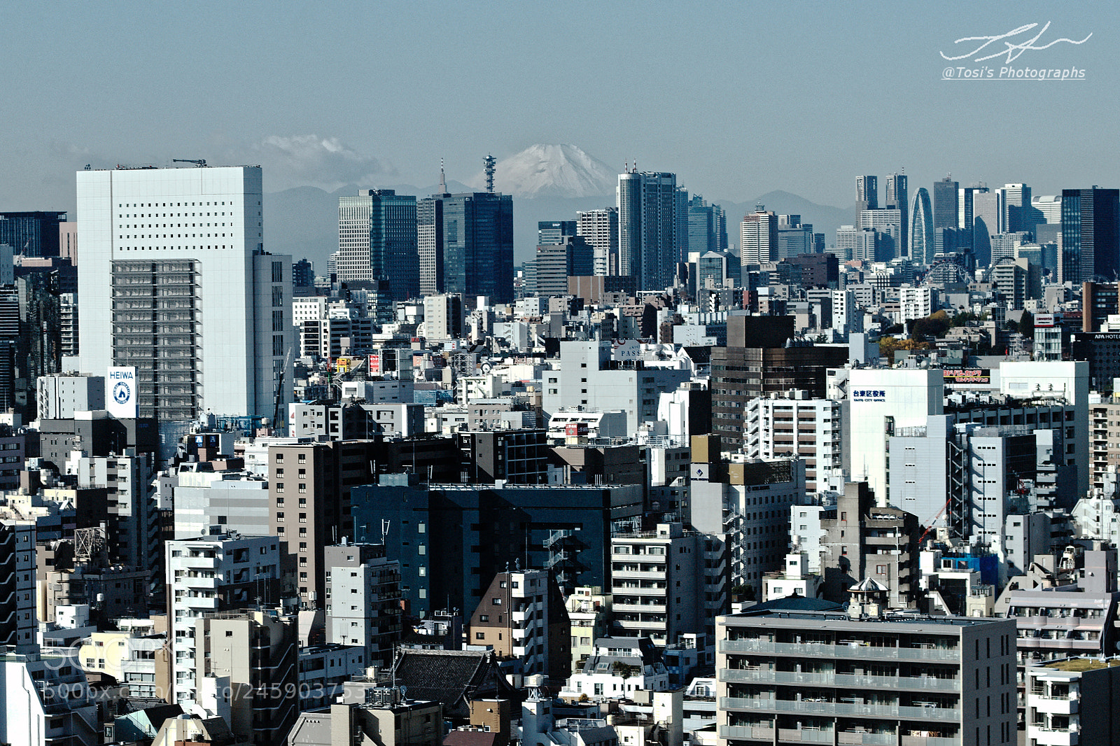 Nikon D850 sample photo. Mt fuji and buildings photography