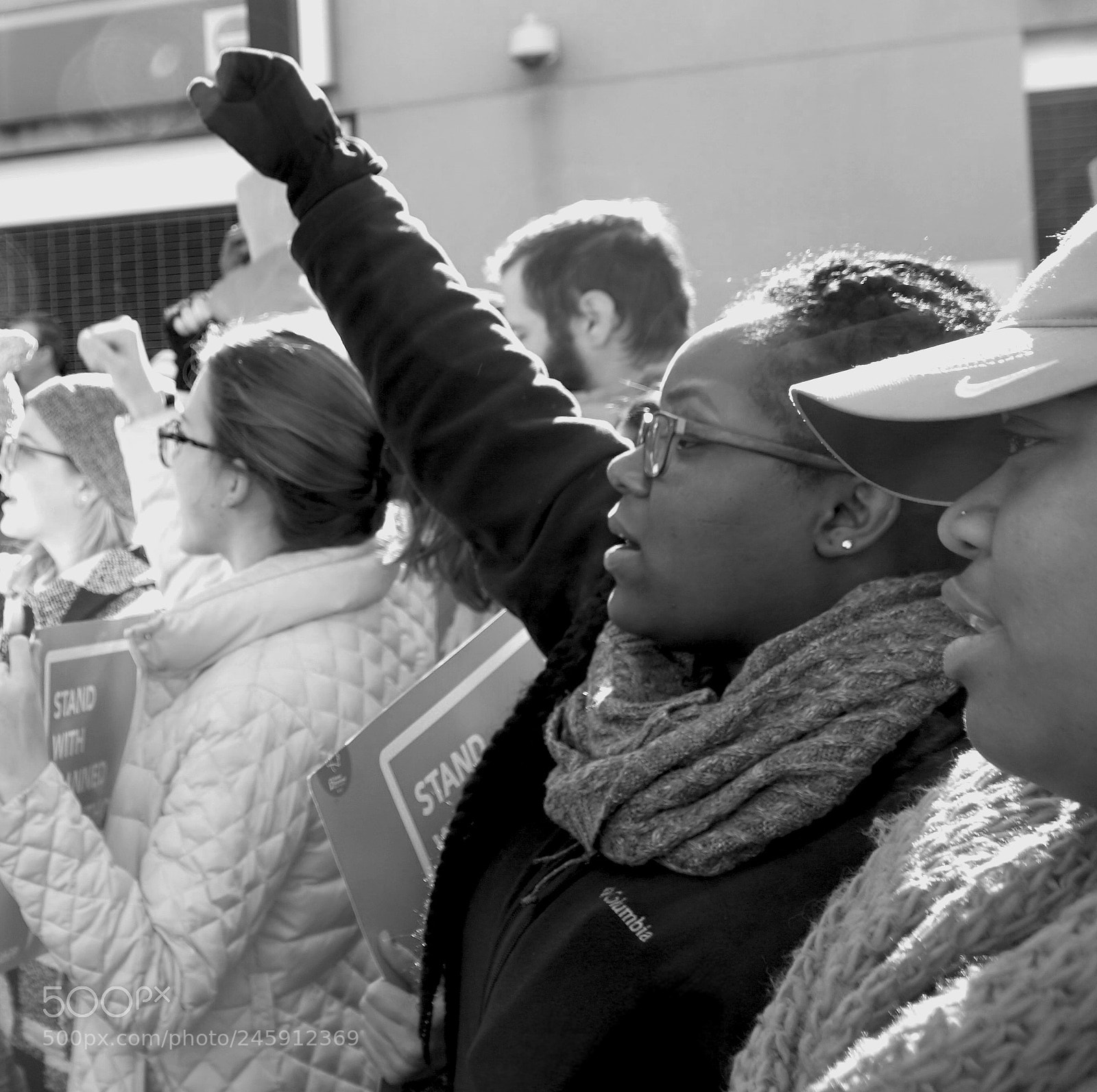 Sony a6500 sample photo. Woman protesting trump nashville photography