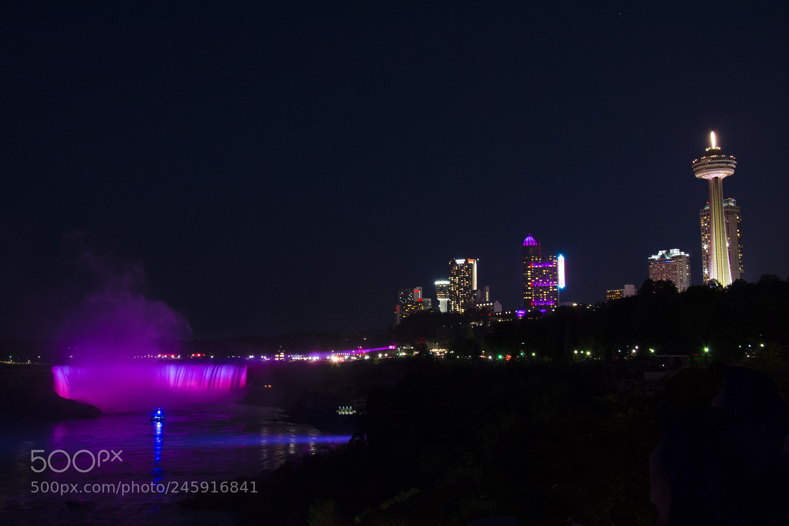 Nikon D7200 sample photo. Pink niagara by night photography