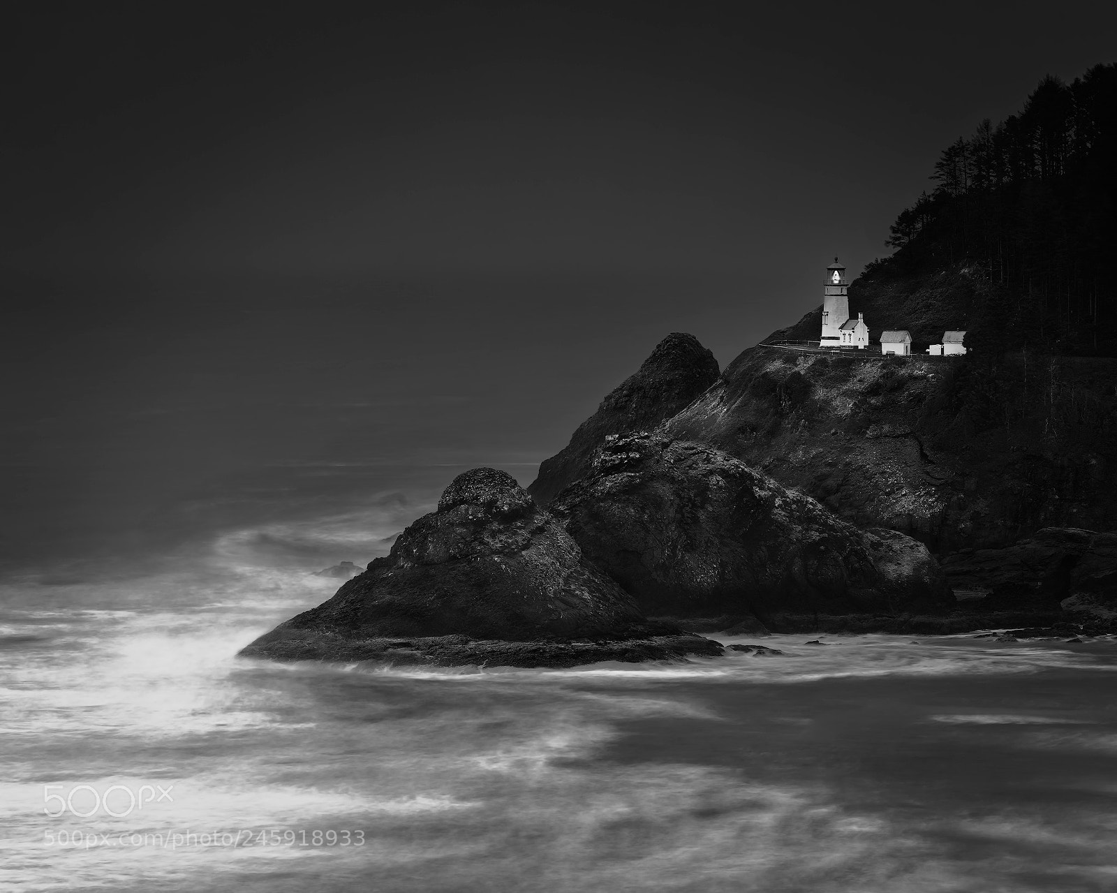 Nikon D810 sample photo. Rainy heceta head lightouse photography