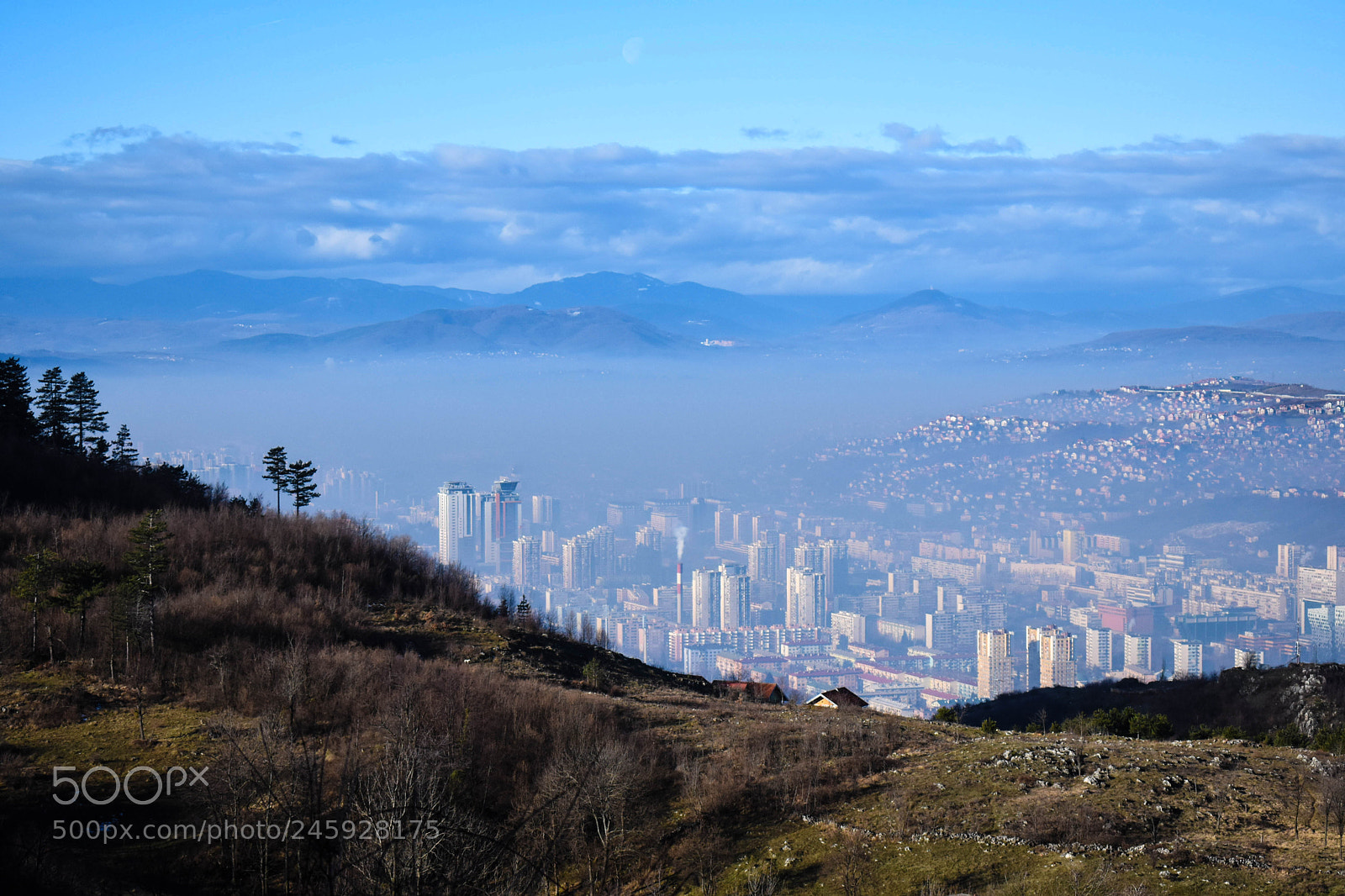 Nikon D3400 sample photo. Sarajevo under fog photography