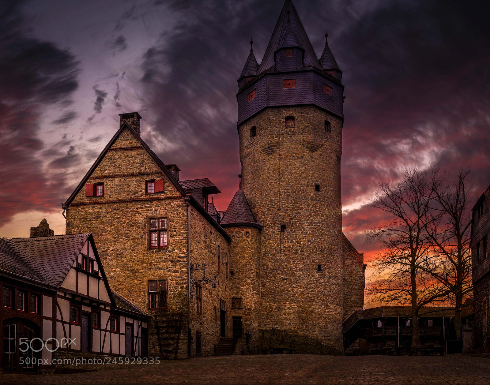 Nikon D5200 sample photo. Night falls over altena photography