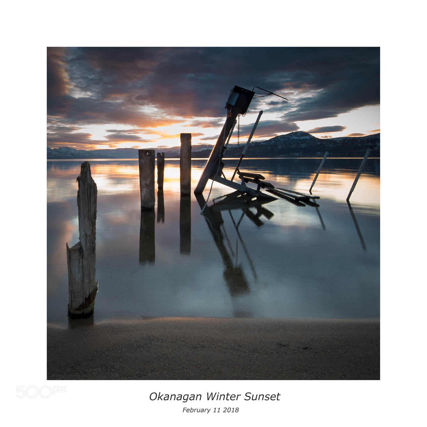 Nikon D800 sample photo. Okanagan winter sunset photography