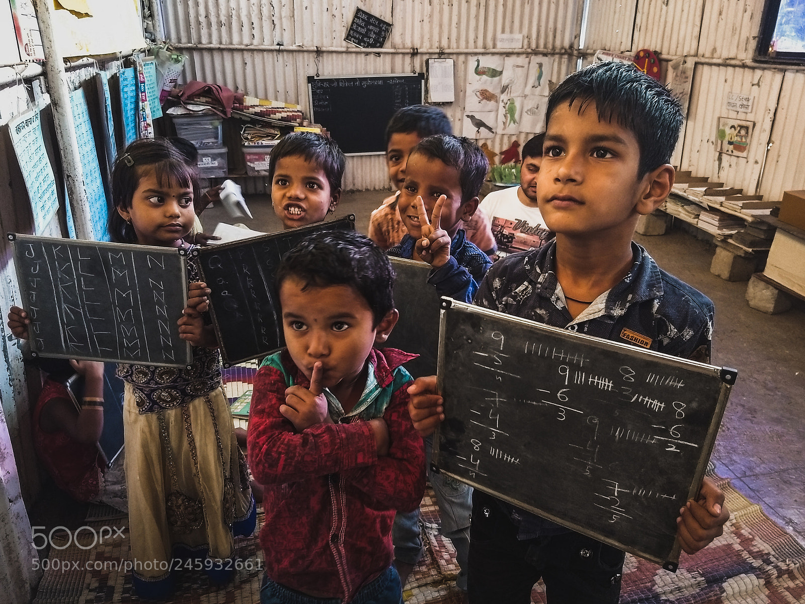 Motorola Moto G (5) Plus sample photo. Kids with a slate photography