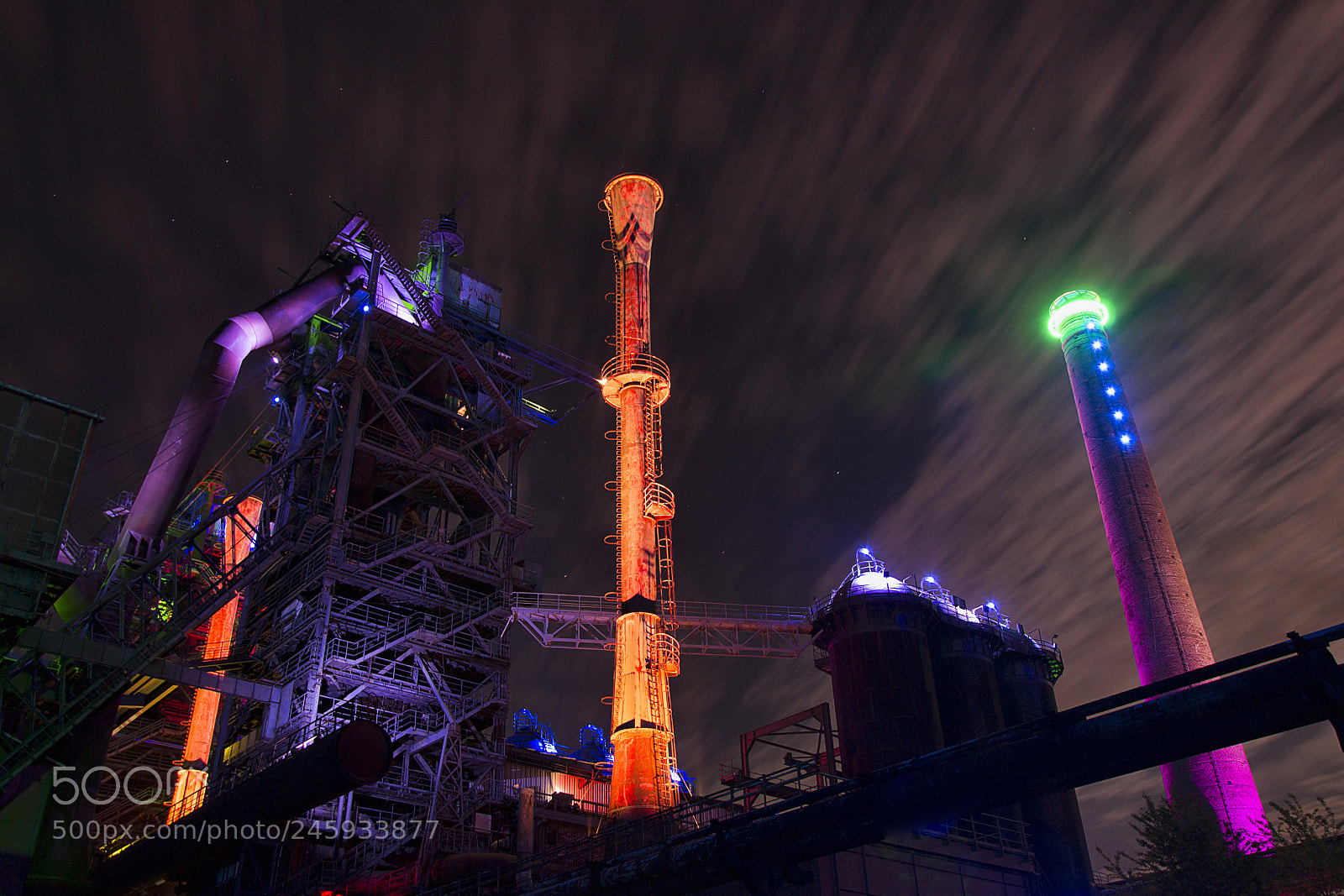 Nikon D3100 sample photo. Industrial lights photography