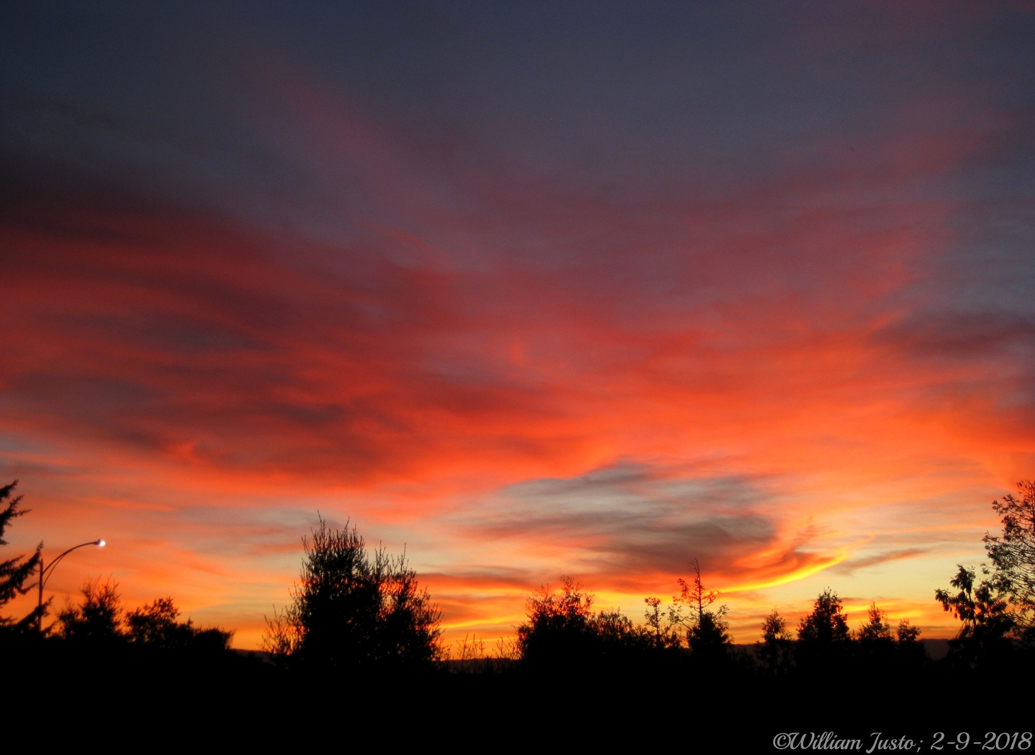 Canon PowerShot SD1100 IS (Digital IXUS 80 IS / IXY Digital 20 IS) sample photo. A fiery sunset display (2-9-2018) photography