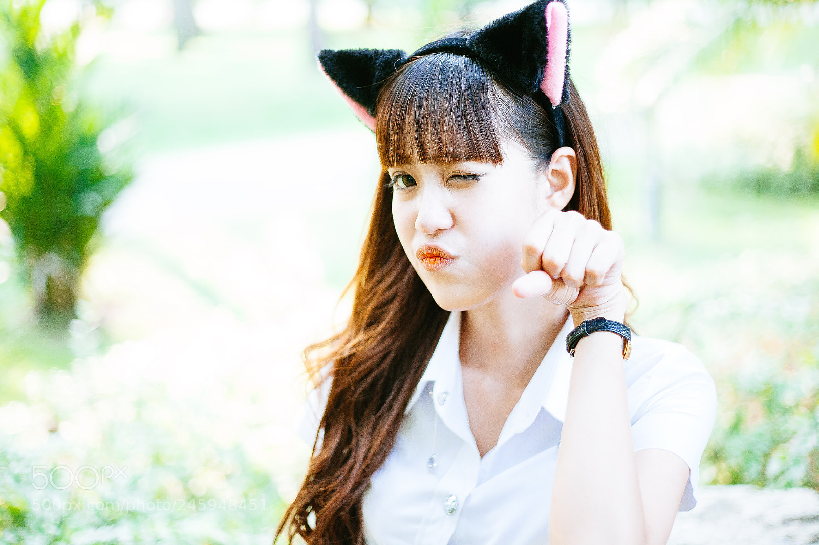 Canon EOS 5D sample photo. Cute girl with cat photography
