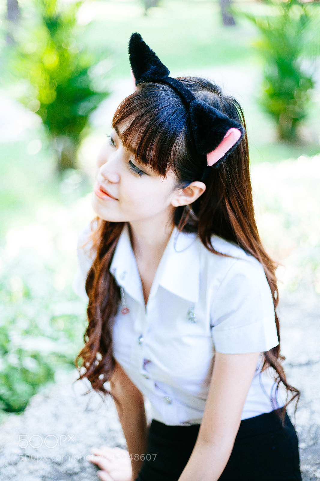 Canon EOS 5D sample photo. Cute girl with cat photography