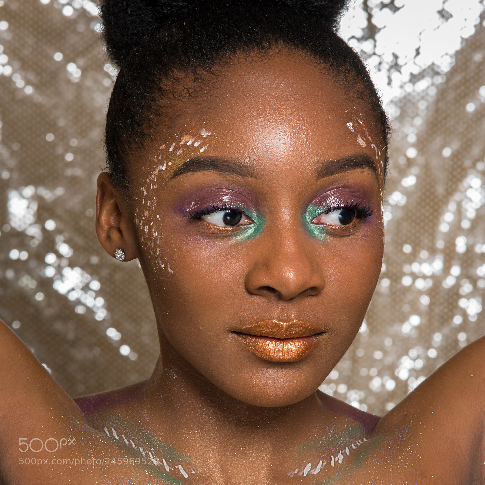 Nikon D810 sample photo. Mardi gras makeup project photography