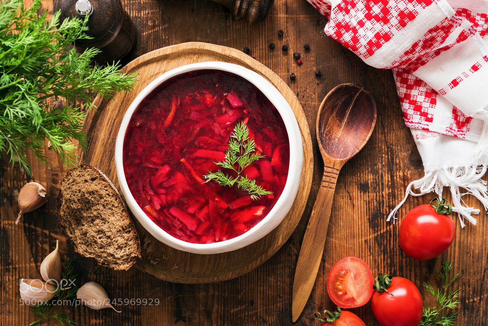 Nikon D810 sample photo. Ukrainian borscht in bowl photography